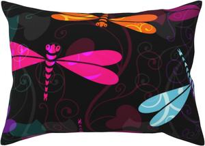 Pevtufa Подушка с принтом разноцветных стрекоз, застежка-конверт Colorful Dragonflies