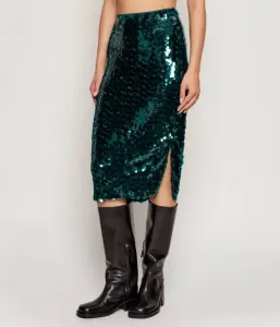 Юбка Patrizia Pepe, бутылочно-зеленый