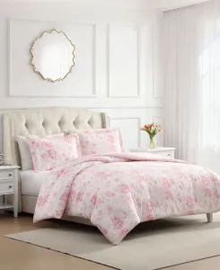 Комплект постельного белья Anja Textured Toile, 2 предмета, размер Twin Laura Ashley, белый/нежно-розовый