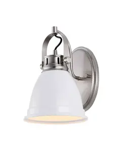 Phineas 7" - 1-ламповый светильник в стиле бохо-железного дома со светодиодной подсветкой Jonathan Y, white