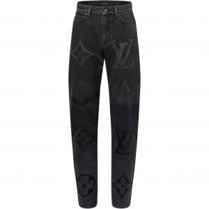 Джинсовые брюки Lv Monogram LOUIS VUITTON, черный