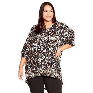 Топ Leila с фольгированным принтом для женщин plus size Avenue, Black Speckle