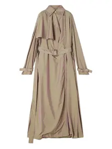 Тренч с поясом и пряжками Lanvin, бежевый