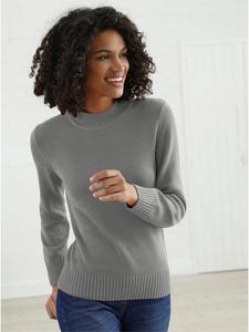 Свитер с воротником-стойкой в сером меланжевом цвете WITT WEIDEN