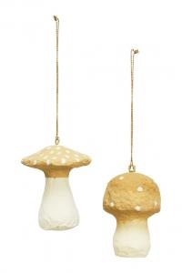 Набор рождественских подвесок 7,5 см, 2 шт. Madam Stoltz, бежевый