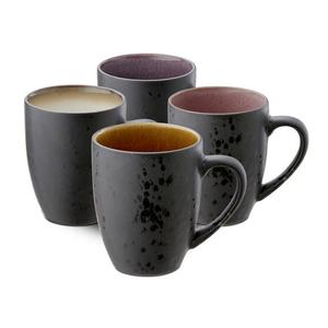 Gastro черная/светлая кружка с ручкой, набор из 4 предметов 0,30 л/ч: 10 см Bitz, красочный/черный