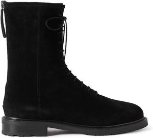 Женские классические ботильоны FOWT с круглым носком, низким массивным каблуком, платформой, замшевые однотонные, с шнуровкой спереди и молнией сзади, короткие ботинки, осенние, унисекс, для школы и улицы, размеры 4-16 США, Black