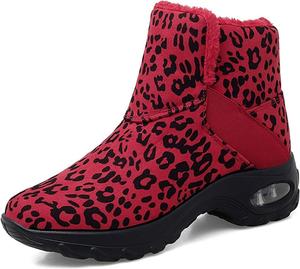 Зимние женские ботинки с искусственным мехом, водонепроницаемые, защищающие от холода, теплые ботинки для прогулок и походов, уютные короткие уличные ботинки Generic, Red