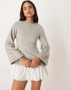 Серое мини-платье ASOS DESIGN с заниженной талией