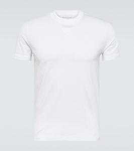 Хлопковая футболка с декором Prada, белый