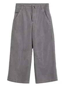 Повседневные брюки из смесовой шерсти с карманами Brunello Cucinelli Kids, серый