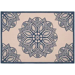 Внутренний ковер с цветочным медальоном для двора и улицы Safavieh, мультиколор, 61x366 см