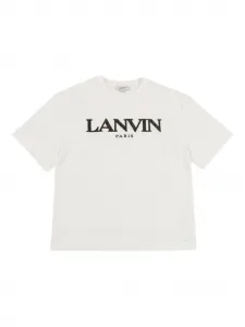 Футболка с вышитым логотипом Lanvin Enfant, белый
