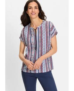 Женская футболка с декоративным принтом по краю Olsen, Misty rose