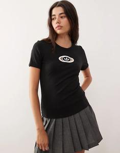 Футболка adidas Originals в рубчик в стиле 00-х, черная