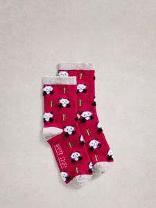 Пушистые носки панды до щиколотки White Stuff, Dark Pink/Multi