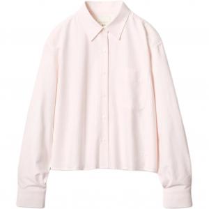 Uniqlo Женская рубашка с лацканами пастельно-розового цвета