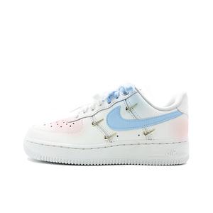 Nike Кроссовки Air Force 1 Begonia Cherry Blossom, износостойкие, низкие, для скейтбординга, женские, белые, синие