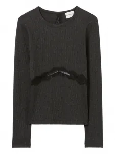 Топ в рубчик с кружевными вставками Claudie Pierlot, черный