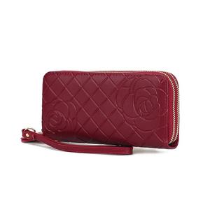 MKF Collection Honey Натуральный стеганый женский кошелек на запястье с цветочным тиснением от Mia K, цвет Burgundy