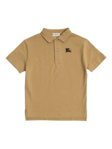 Рубашка-поло из хлопка Burberry Kids, нейтральный