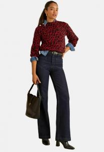 Джемпер Love & Roses Jumper, Burgundy Red Animal/Red