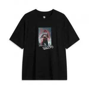 Мужская черная футболка Li Ning с круглым вырезом и умеренным прямым кроем