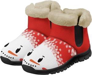 Женские зимние ботинки для снега - классические зимние ботильоны на щиколотку, слипоны, легкая обувь для улицы Tomeusey, Snowman Print
