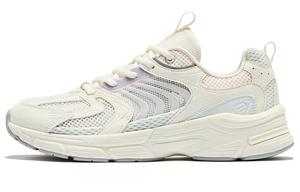 Кроссовки женские с низким верхом цвета слоновой кости и зеленого цвета Qiaodan