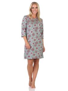 Женская ночная рубашка Normann, женственный цветочный рисунок - 88175, светло-серый цвет NORMANN