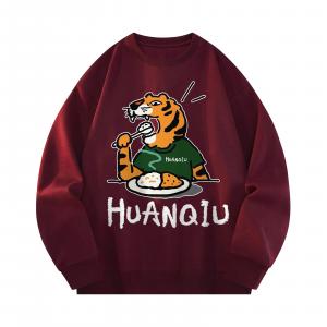 Свитшот Unisex Crew Neck Moderate Heavyweight HUANQIU, burgundy