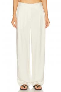 Прямые брюки с двойной складкой Toteme, Ecru