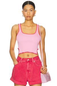 Вязаный жилет с волнистым краем One Teaspoon, pink