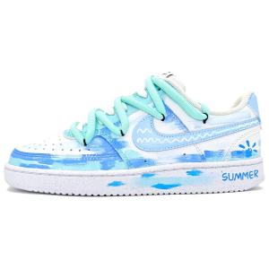 Кроссовки Nike Court Vision 1 Skateboarding Shoes Women's Low-top White/Green/Blue/Teal, синий
