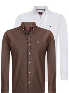 Рубашка обычного кроя на пуговицах Williot, цвет Brown/White