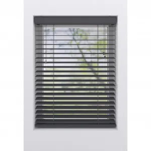 Жалюзи для моего дома "Ariane", (1 шт.), рейки ПВХ, имитация дерева, 50 мм, с приводом от шнура My Home, цвет anthrazit + anthrazit + anthrazit