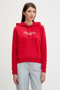 Хлопковая толстовка Guess Jeans, красный
