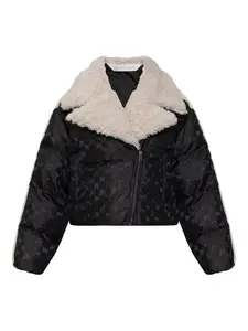 Куртка из искусственного меха с узором Palm Angels, черный