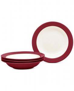 Набор из 4 тарелок для пасты и супа Colorwave объемом 20 унций (593 мл) Noritake, цвет raspberry