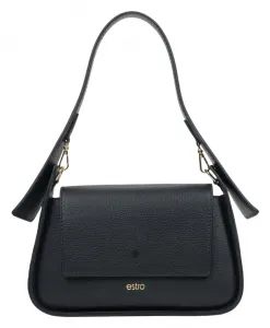 Женская сумка через плечо из натуральной итальянской кожи. Estro, черный