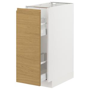 Нижний шкаф/выдвижная внутренняя часть, белый/под дуб Voxtorp, 30x60 см IKEA Metod / Maximera