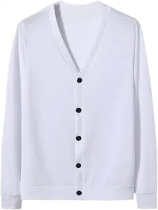 Мужской кардиган V-образным вырезом, тонкий, свободного кроя