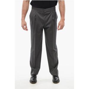 CC BROTHERS Брюки из натуральной шерсти в тонкую полоску Corneliani, Gray