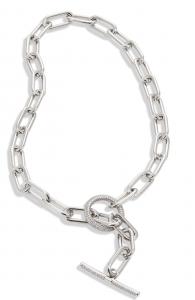 Ожерелье с фианг-скрепкой, покрытое родием Savvy Cie Jewels, белый