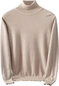 Мужской водолазка свитер slim fit вязаный легкий однотонный с длинным рукавом