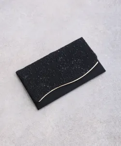 Сумка для свадебной вечеринки Fukusa с кружевом и пайетками Pourvous, цвет Black