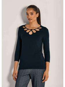 MADELEINE Элегантный топ с вырезами темно-синего цвета