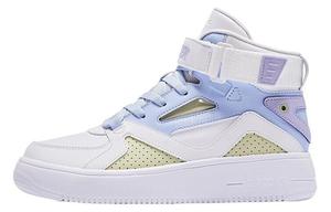 Износостойкие Высокие Кроссовки для Скейтбординга с Эффектом Увеличения Роста Женские Фиолетово-Бело-Голубые QIAODAN