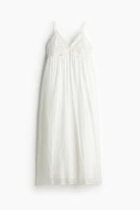 Платье H&M Embroidered-detail Camisole, белый