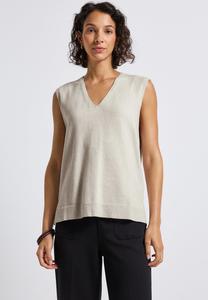 Джемпер Street One ÄRMELLOSER V-NECK, Beige/Mottled Beige